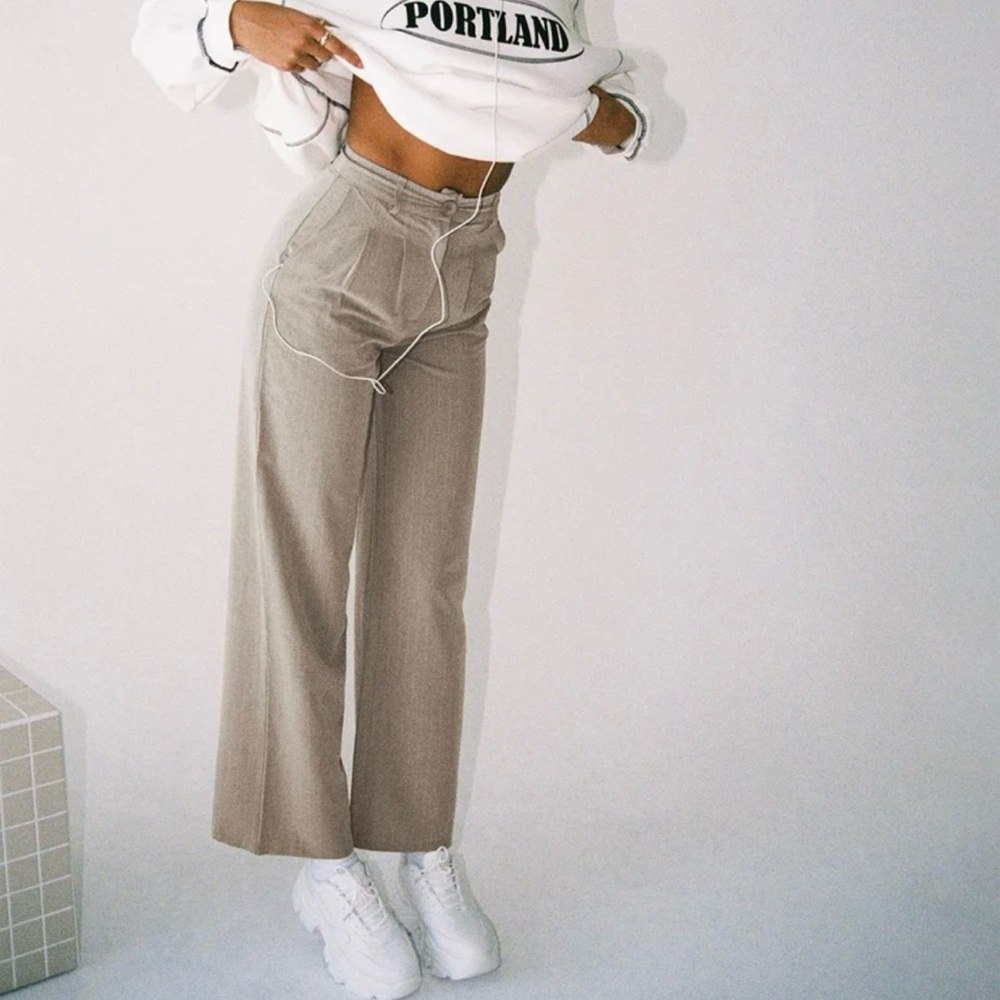 Princess Polly Tan Wide-Leg Trousers